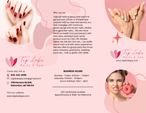 New price list of TapLook Nails & Spa 1 Pink Aesthetic Nails Art Brochure 3
