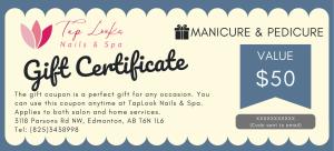 Launched the TapLook Gift Certificate Manicure, Pedicure card to help customers save more 2 XXXXXXXX Code sent to email 1