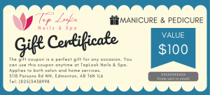 Launched the TapLook Gift Certificate Manicure, Pedicure card to help customers save more 3 XXXXXXXX Code sent to email 2