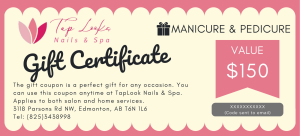 Launched the TapLook Gift Certificate Manicure, Pedicure card to help customers save more 4 XXXXXXXX Code sent to email 3