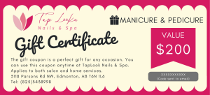 Launched the TapLook Gift Certificate Manicure, Pedicure card to help customers save more 5 XXXXXXXX Code sent to email 4