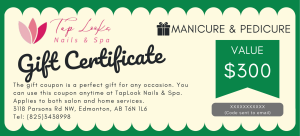 Launched the TapLook Gift Certificate Manicure, Pedicure card to help customers save more 6 XXXXXXXX Code sent to email 5