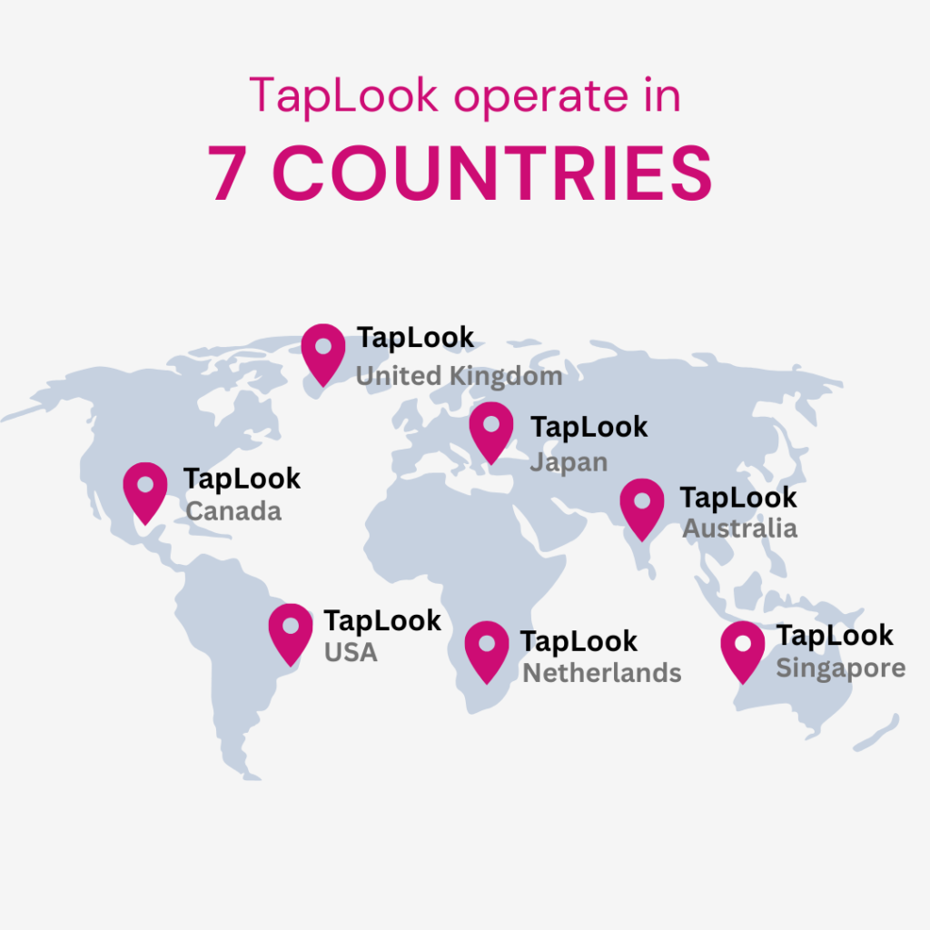TapLook is operating across 7 countries and continues to expand 7 Blue Minimalist World Map Instagram Post 1