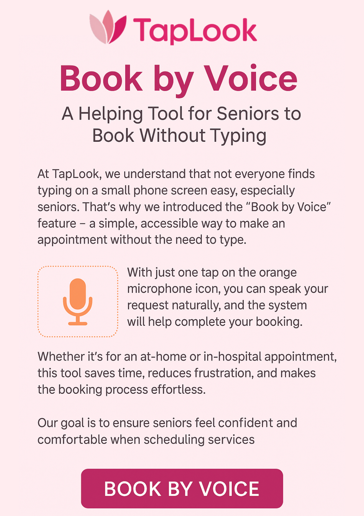 Book by voice, A helping tool for seniors to book without typing 1 Untitled design 2025 09 16T180115.000
