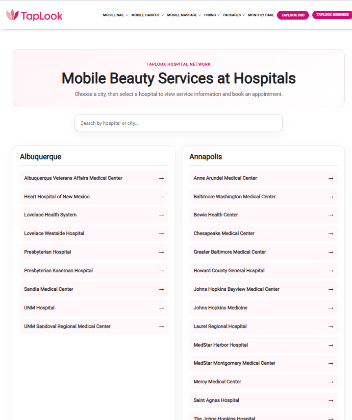 TapLook Expands Access to Mobile Beauty Services Through Its Nationwide Hospital and Retirement Home Network in the United States 1 taplook hospitalnews