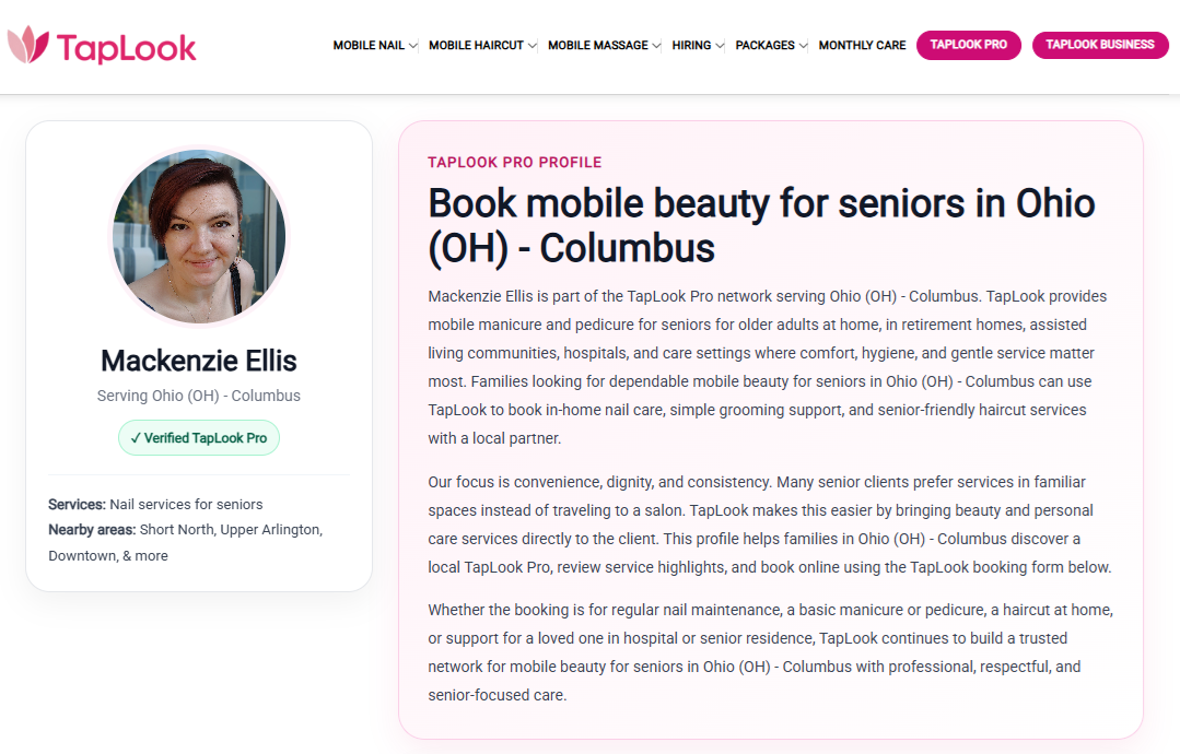 Meet Mackenzie Ellis, a Verified TapLook Pro Providing Senior Nail Services in Columbus, Ohio 2 taplook ohio